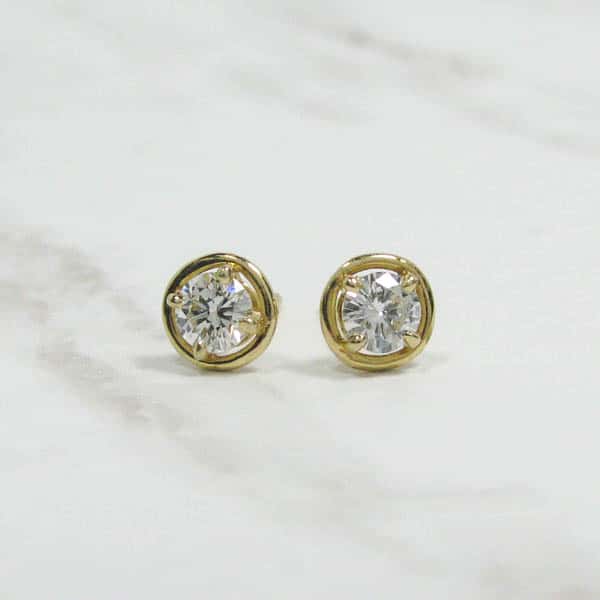 Diamond Solitaire Earrings - Chas. S 