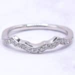 18kt White Gold Curved Diamond Wedding Band