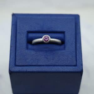 Pink Sapphire (0.27 ctw) in 14kt White Gold Ring