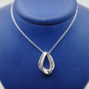 14kt White Gold Pendant with Diamonds (0.33 ctw) on 14kt White Gold Chain