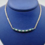 Diamond (0.34 ctw) and Emerald (0.38 ct) Necklace in 14kt Yellow Gold