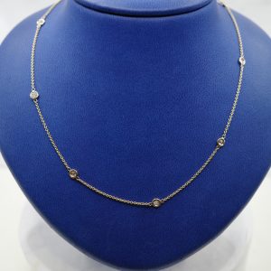 14kt Yellow Gold Necklace with Diamond Rounds (0.91 ctw)