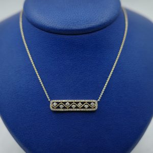 Diamond Rounds (0.35 ctw) Set in 14kt Yellow Gold on 14kt Yellow Gold Chain