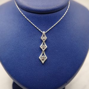 Diamond Pendant (0.56 ctw) Set in 14kt White Gold on 18" 14kt White Gold Chain