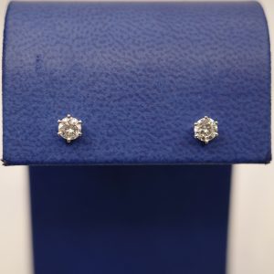 Diamond (0.5 ctw Combined) Stud Earrings in 4 Prong 14kt White Gold Settings