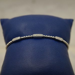 Diamond (0.24 ctw) and White Gold Bangle