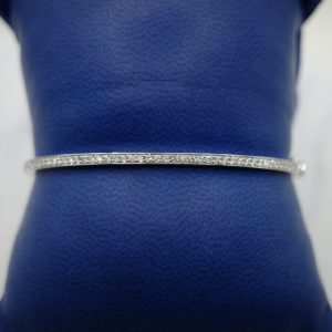 Diamond (0.85 ctw) and 14kt White Gold Bangle Bracelet